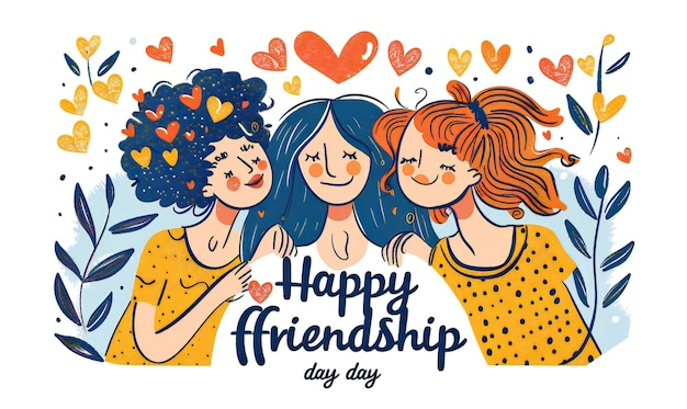 Abstract vector illustration design for a greeting card on Happy International Friendship Day