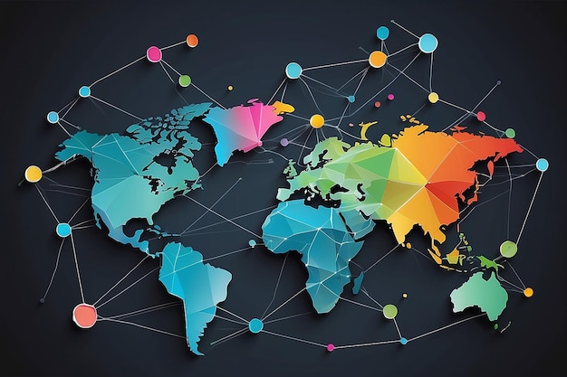 Abstract vector illustration of network File organized with layers Global color used