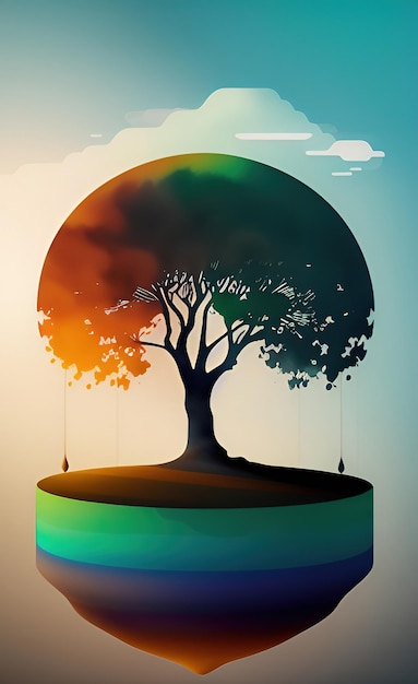abstract vector illustration of tree