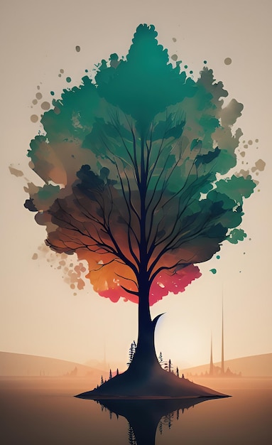 木の抽象的なベクトル イラスト