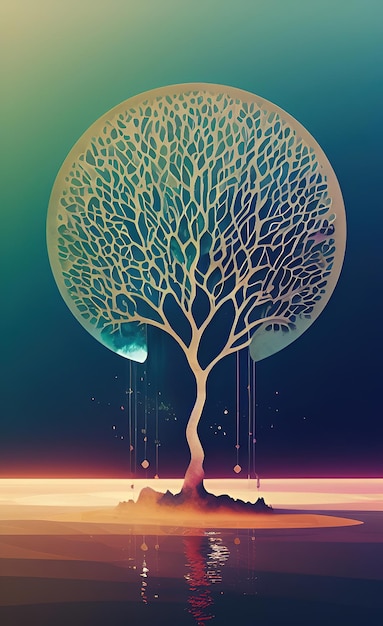 abstract vector illustration of tree