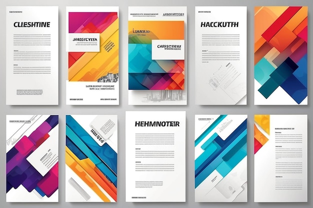 Abstract vector layout background set For art template design list front page mockup