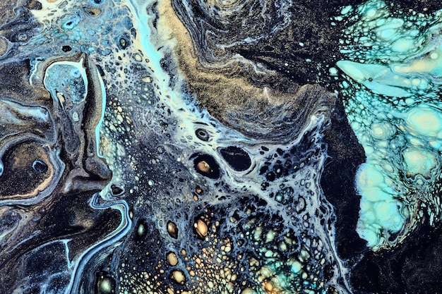 Абстрактный разноцветный фон Роскошное жидкое искусство Волны брызги и пятна акриловых спиртовых чернил под водой Разноцветная мраморная текстура
