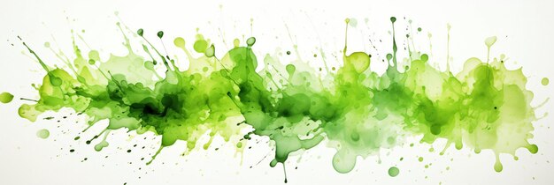 Photo abstract vibrant green watercolor splatter isolated on white background