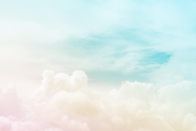 abstract view on a soft cumulus fluffy clouds in the fantastic light sky as background toned