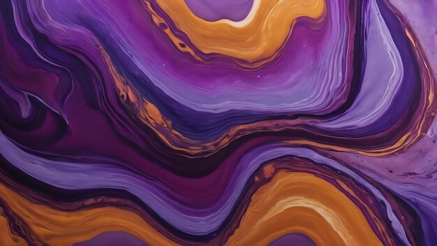 Abstract violet fluid acrylic pour painting