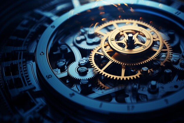 Abstract visualization of clock gears morphing Generative ai