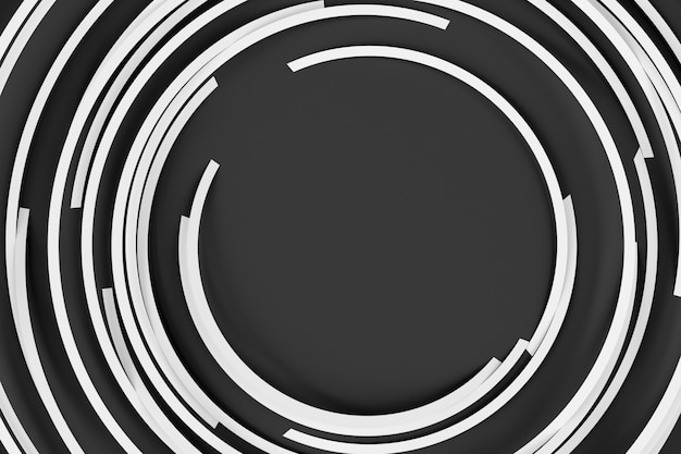 Abstract volume background with the image of a random rotating thin rings. 