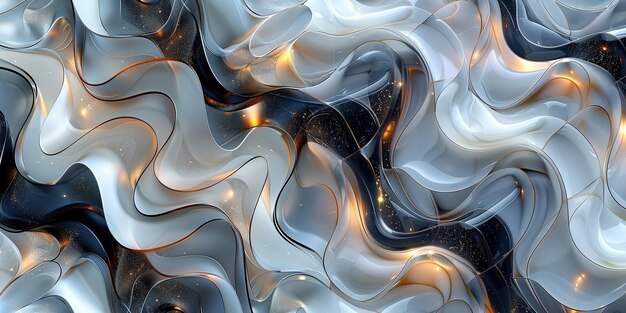 Abstract volumetric wavy modern banner background