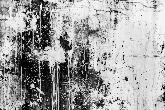 Photo abstract wall background with rough grainy surface dust scratches black and white
