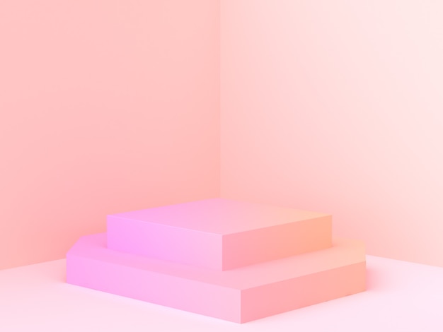 abstract wall corner scene 3d rendering minimal gradient podium