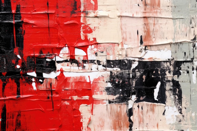 Abstract wall painting featuring a stunning red and black color palette