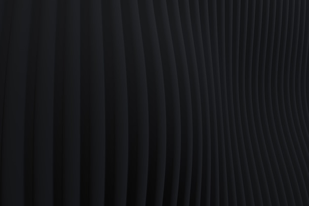 Abstract wall wave architecture black background