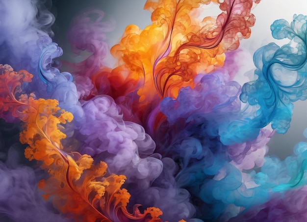 Abstract Wallpaper Background with Colorful Smoke