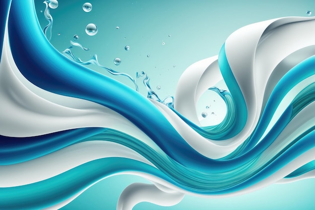 Abstract wallpaper for a banner featuring wind blown glass ribbon on water