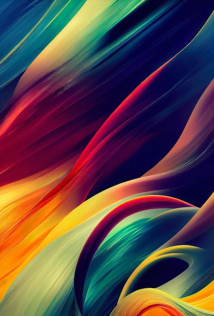 Абстрактные обои жидкие линии яркие цвета гладкий красочный абстрактный фон