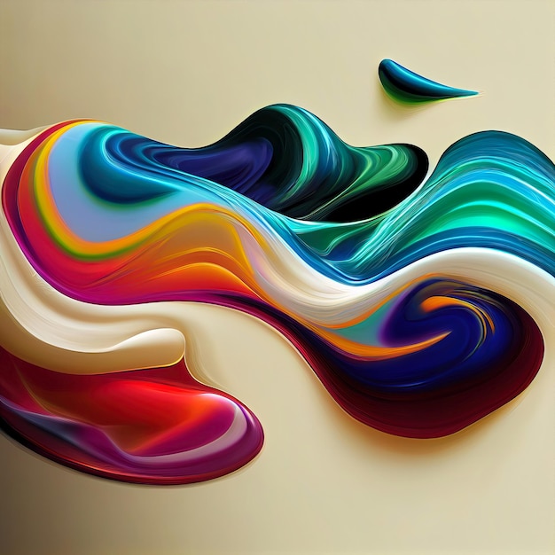 抽象的な壁紙液体ライン鮮やかな色の滑らかなカラフルな抽象的な背景