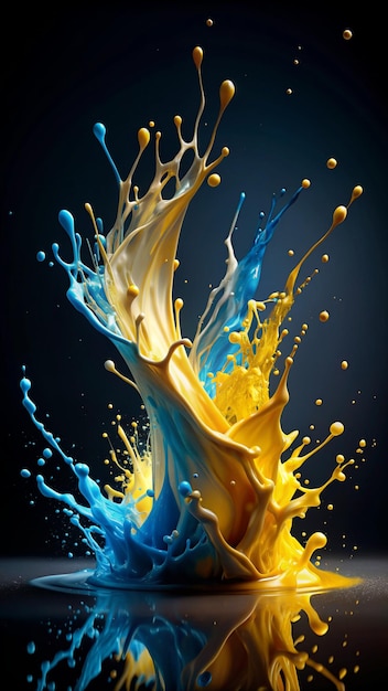 abstract wallpaper with exploding rainbow water splash paint with colorful background