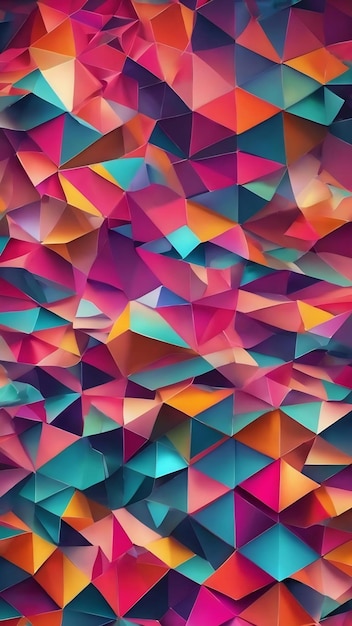 Abstract wallpaper with gradient colors many triangles