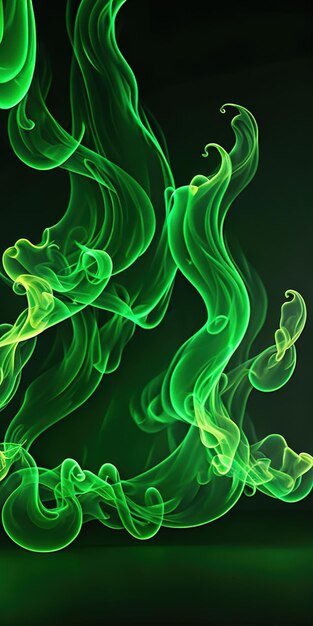 abstract wallpaper with a green moving smoke