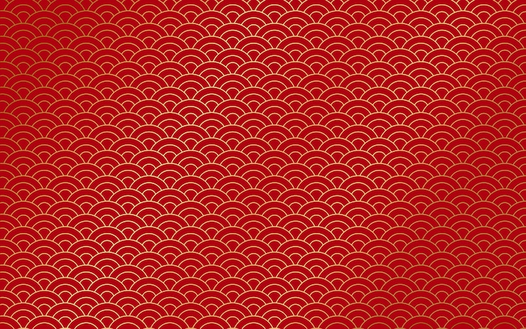 Photo abstract wallpaper with scales red halfcircular pattern background and wallpaper red design style