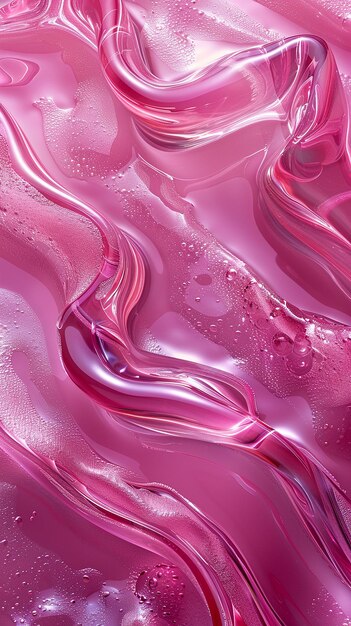 Abstract wallpeper of glossy pink liquid