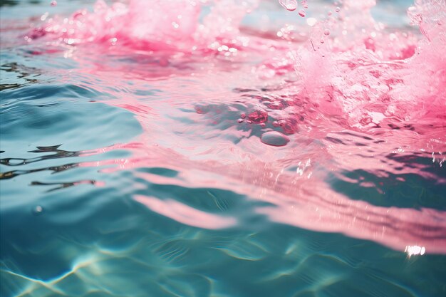 Abstract Water Background Pink Aqua Ripples and Textured Surface with Soft Reflective Effects