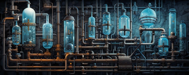 Фото Абстрактная концепция системы фильтрации воды