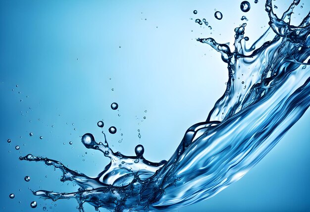 abstract water splash on blue background