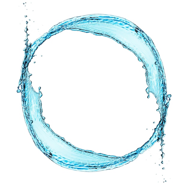 白い背景で隔離の抽象的な水のしぶき。