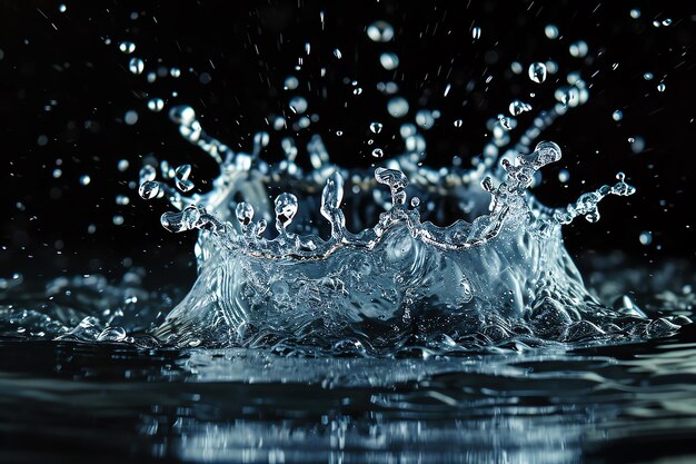 abstract water splash with black background