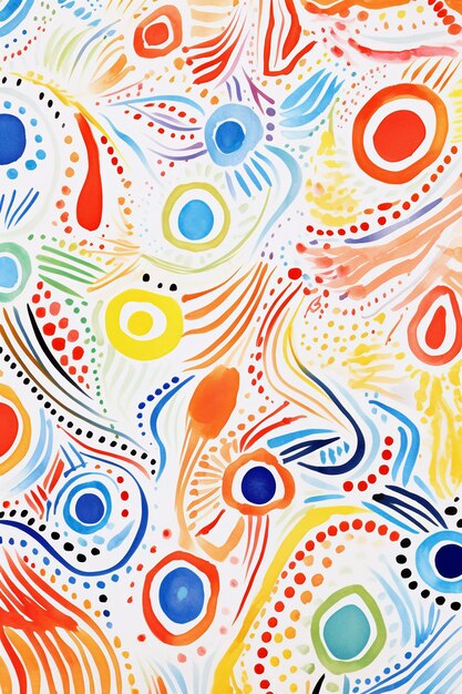 Photo abstract watercolor aboriginal pattern generative ai