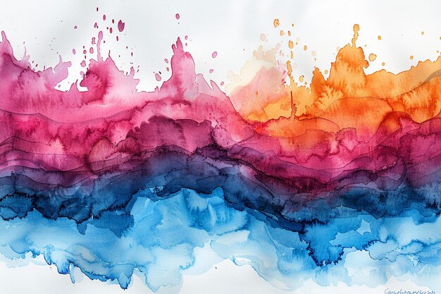 Abstract Watercolor Art Background with Bold Splashes