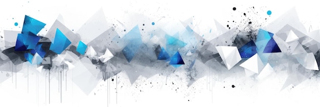 Photo abstract watercolor artwork mixed with buzzy geometric shapes for background of social media banner generative ai image