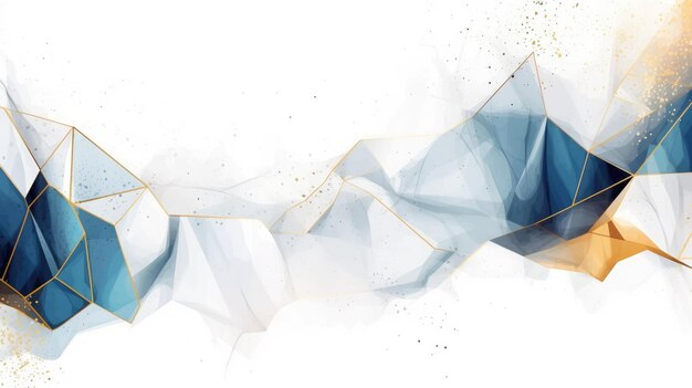 Abstract watercolor artwork mixed with buzzy geometric shapes for background of social media banner generative AI image
