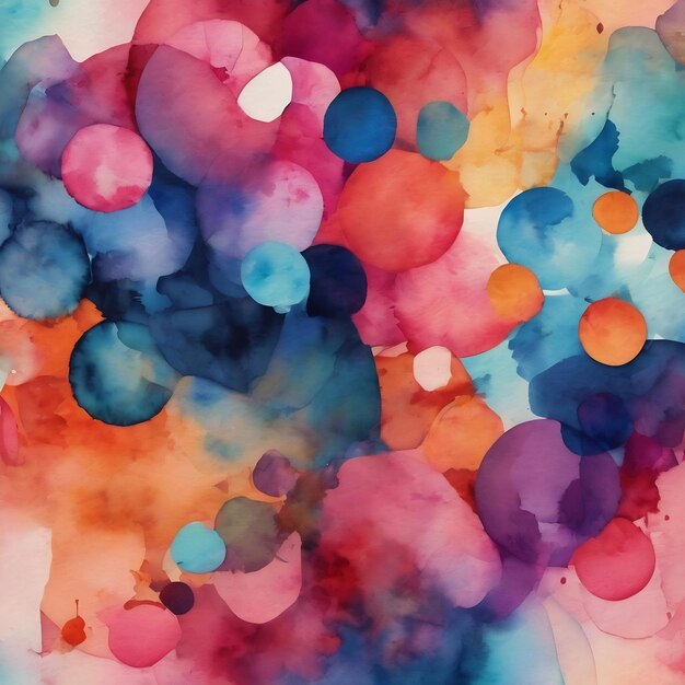 Abstract watercolor artwork mixed with buzzy geometric shapes for background of social media banner