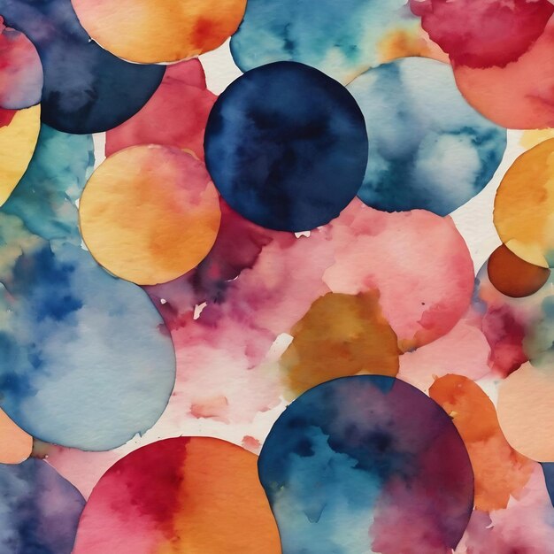 Abstract watercolor artwork mixed with buzzy geometric shapes for background of social media banner