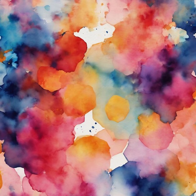 Abstract watercolor artwork mixed with buzzy geometric shapes for background of social media banner