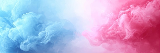 Abstract watercolor background in shades of blue and pink with a smoky effect evoking a tranquil and dreamlike ambiance