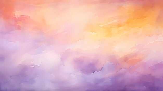 Abstract watercolor background sunset sky orange and purple stain brushstroke texture background