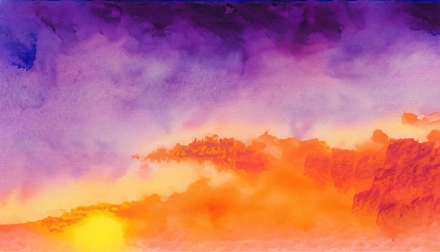 abstract watercolor background sunset sky