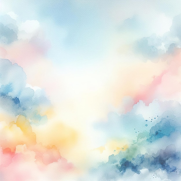 абстрактный акварель фон текстура радуга многоцветные облака акварель эффект
