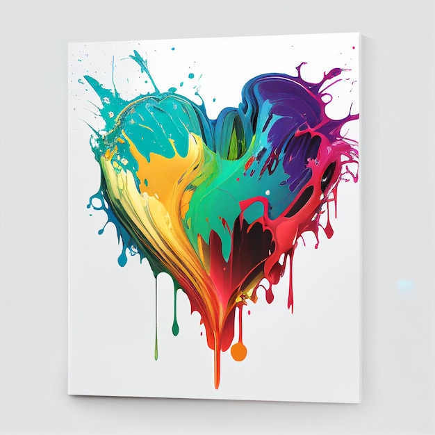 abstract watercolor background with a heart