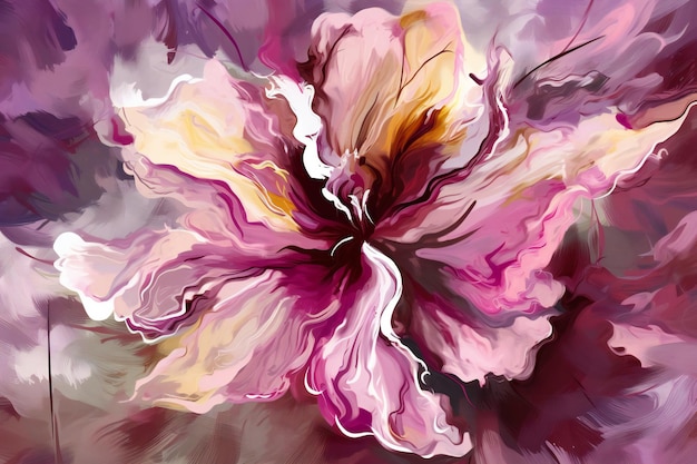 Abstract watercolor background with hibiscus flower Handdrawn illustration