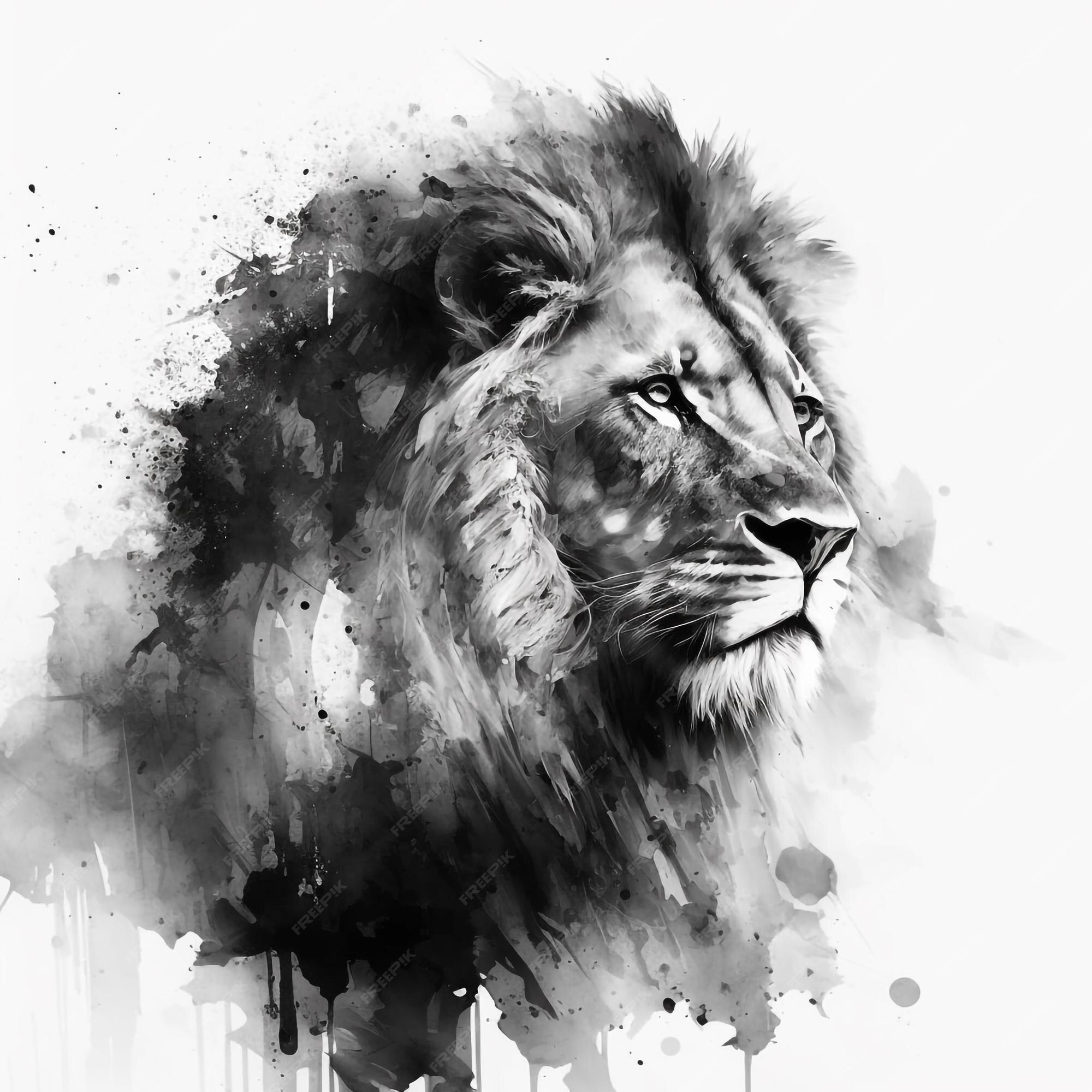 Premium Photo | Abstract watercolor black and white animals