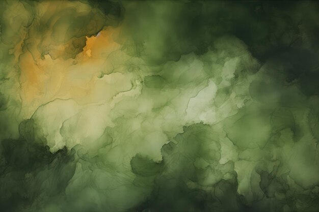 Abstract watercolor in brown and dark olive green