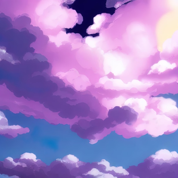 абстрактные акварельные облака в небе