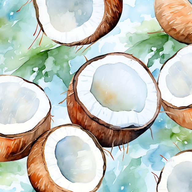 Foto disegno astratto di cocco ad acquerello