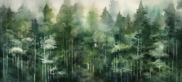 Abstract Watercolor dark forest green Art Painted Background