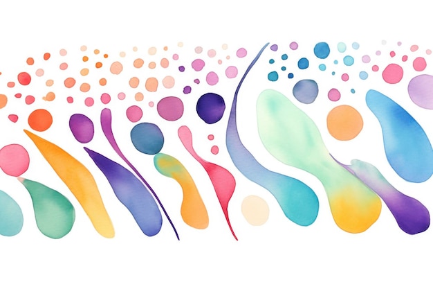 Abstract watercolor dotted lines style using iridescent color and beige background